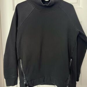 Athleta Women's Black Mock Neck Sweatshirt with Side Zippers